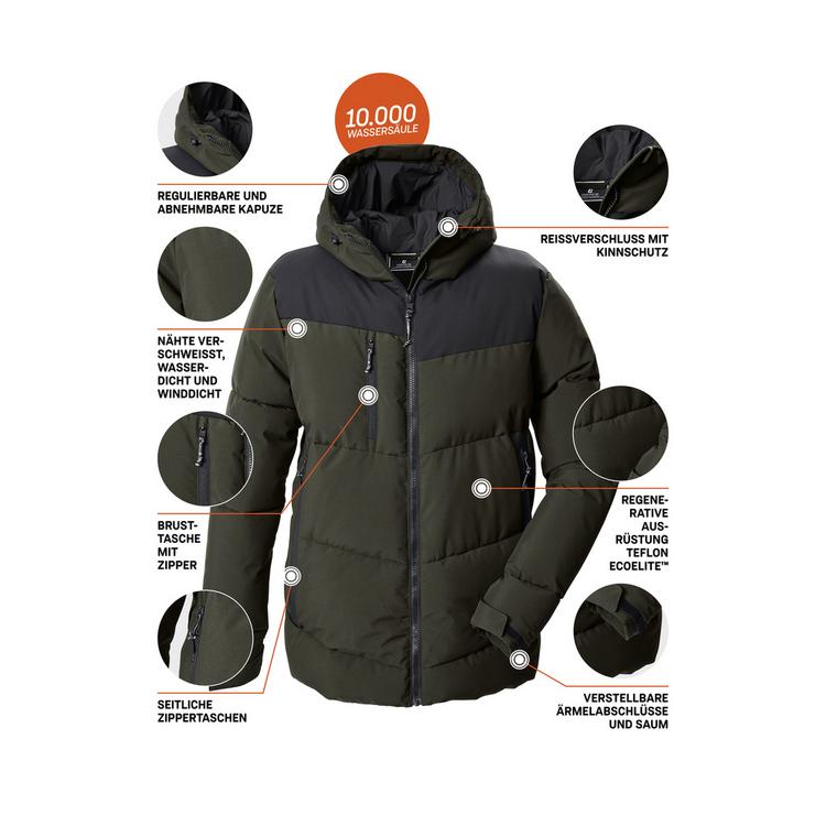 KILLTEC KILLTEC Steppjacke mit Kapuze Funktionsjacke Herren - Dunkeloliv111 - 3 | SportScheck