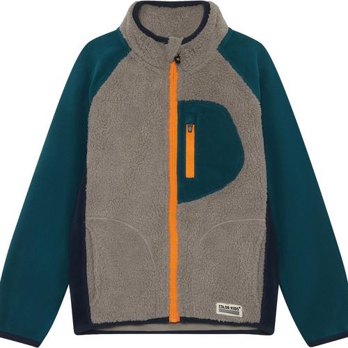 COLORKIDS Teddy Jacket W. Fleece Sleeves Fleecejacke Kinder