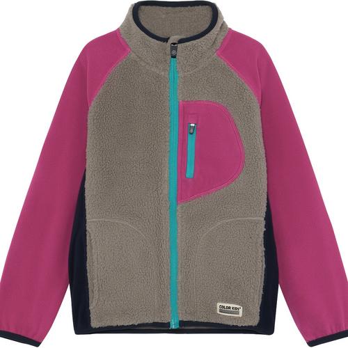 COLORKIDS Teddy Jacket W. Fleece Sleeves Fleecejacke Kinder