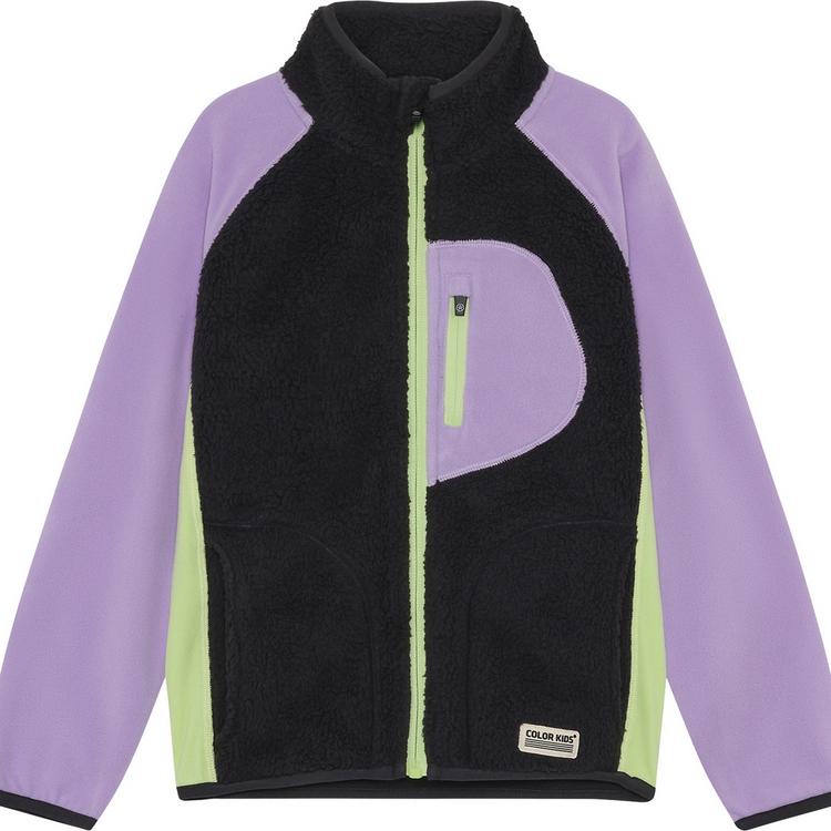 COLORKIDS COLORKIDS Teddy Jacket W. Fleece Sleeves Fleecejacke Kinder - Flieder - 0 | SportScheck