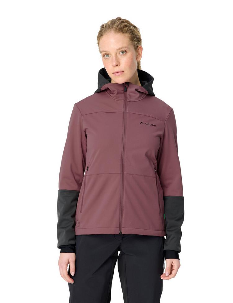 VAUDE VAUDE Women's Qimsa Hooded Softshell Jacket Fahrradjacke Damen - ruby dusk - 0 | SportScheck