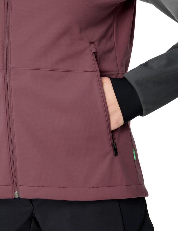 VAUDE VAUDE Women's Qimsa Hooded Softshell Jacket Fahrradjacke Damen - ruby dusk - 0 | SportScheck