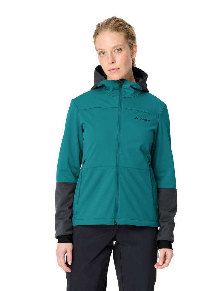 VAUDE VAUDE Women's Qimsa Hooded Softshell Jacket Fahrradjacke Damen - fjord green - 0 | SportScheck