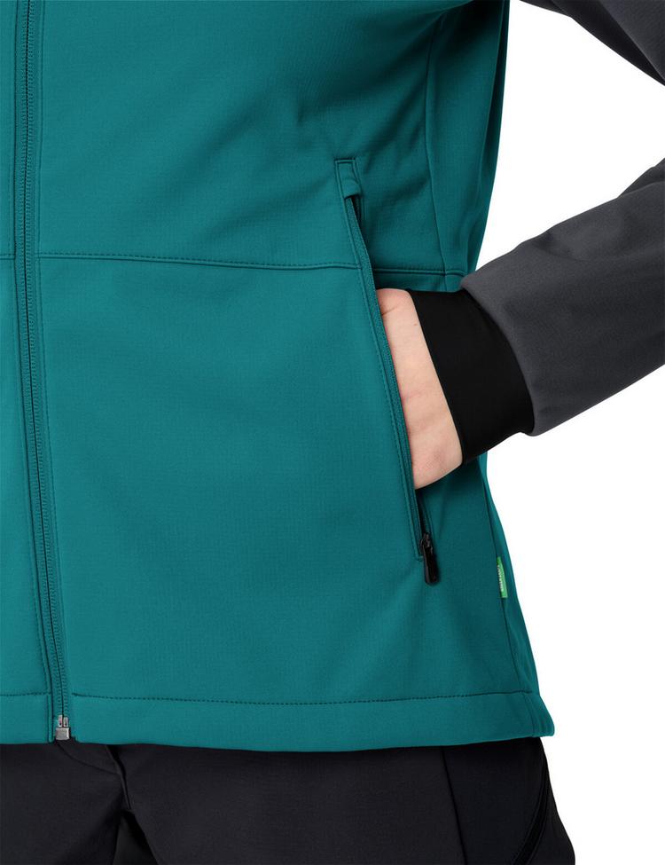 VAUDE VAUDE Women's Qimsa Hooded Softshell Jacket Fahrradjacke Damen - fjord green - 0 | SportScheck