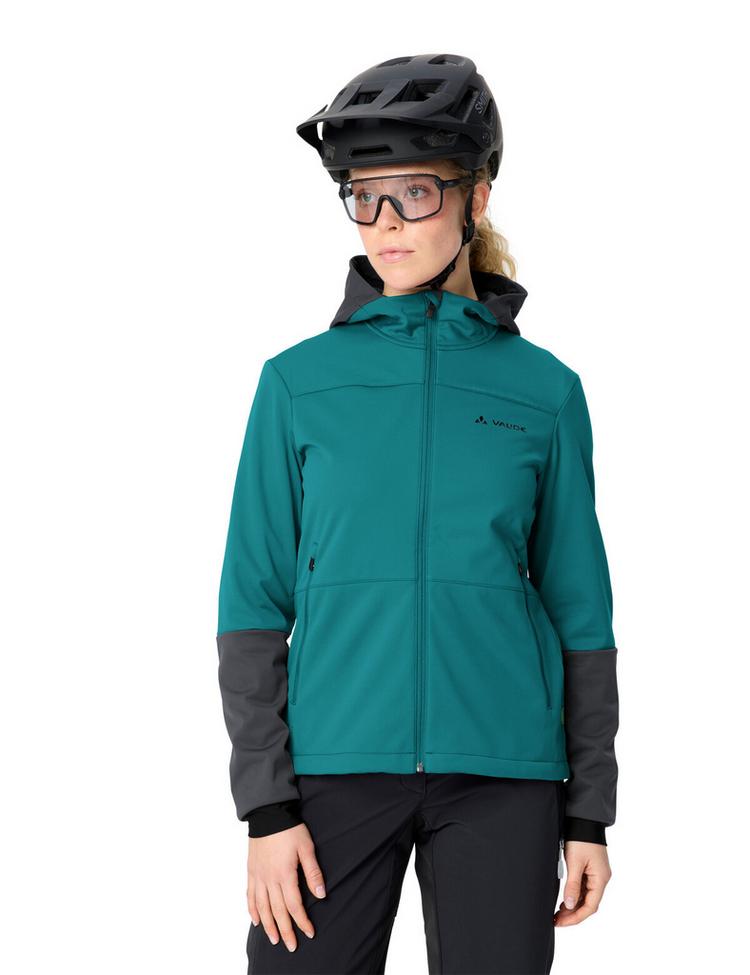 VAUDE VAUDE Women's Qimsa Hooded Softshell Jacket Fahrradjacke Damen - fjord green - 2 | SportScheck