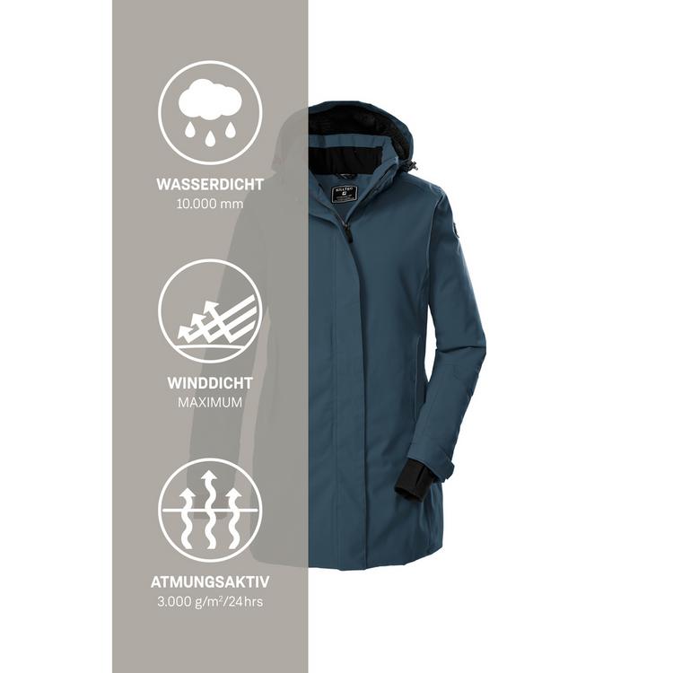 KILLTEC KILLTEC Funktionsparka mit abzippbarer Kapuze Funktionsmantel Damen - Petrol2513 - 4 | SportScheck