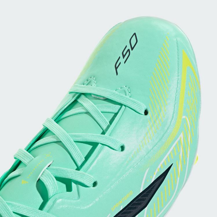 adidas adidas F50 HYPERFAST LEAGUE Kids Fu&szlig;ballschuh, Fu&szlig;ballschuhe Kinder - Pulse Mint / Night Navy / Solar Lemon - 6 | SportScheck