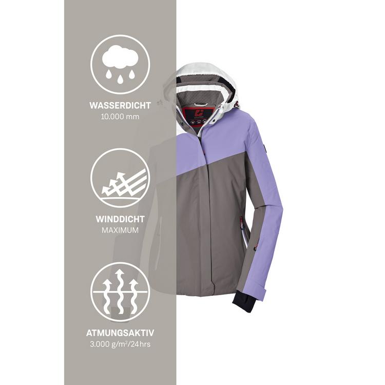KILLTEC KILLTEC Funktionsjacke mit abzippbarer Kapuze Skijacke Damen - Flieder - 4 | SportScheck