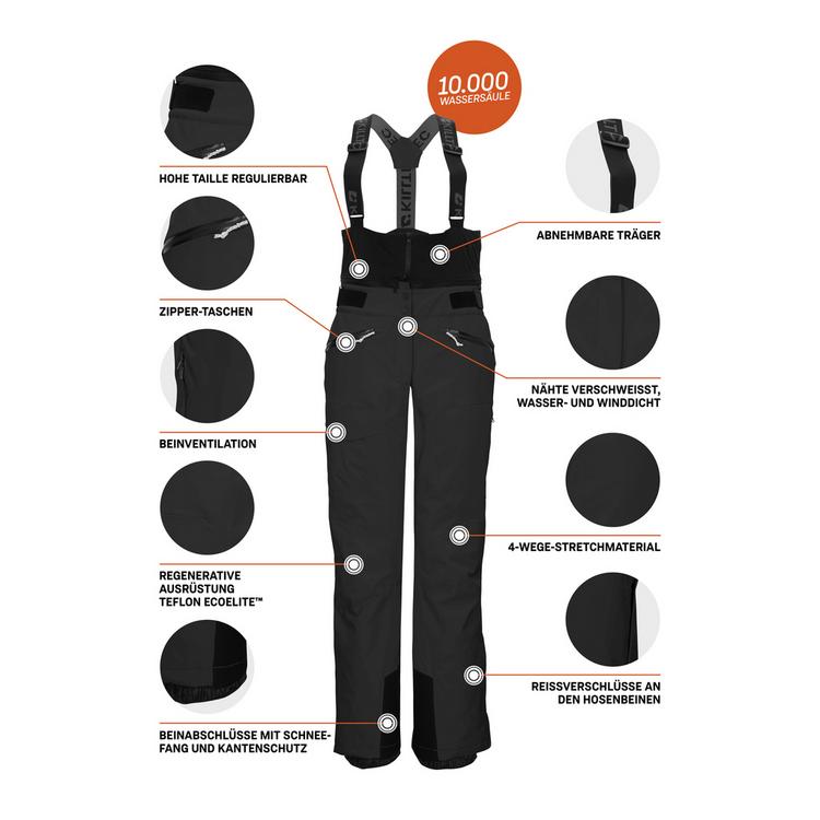 KILLTEC KILLTEC Funktionshose mit abnehmbaren Tr&auml;gern Skihose Damen - Schwarz0110 - 3 | SportScheck