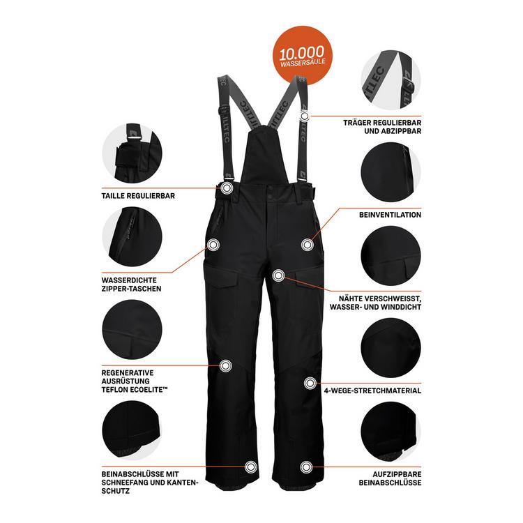 KILLTEC KILLTEC Funktionshose mit abnehmbaren Tr&auml;gern Skihose Herren - Schwarz0110 - 3 | SportScheck