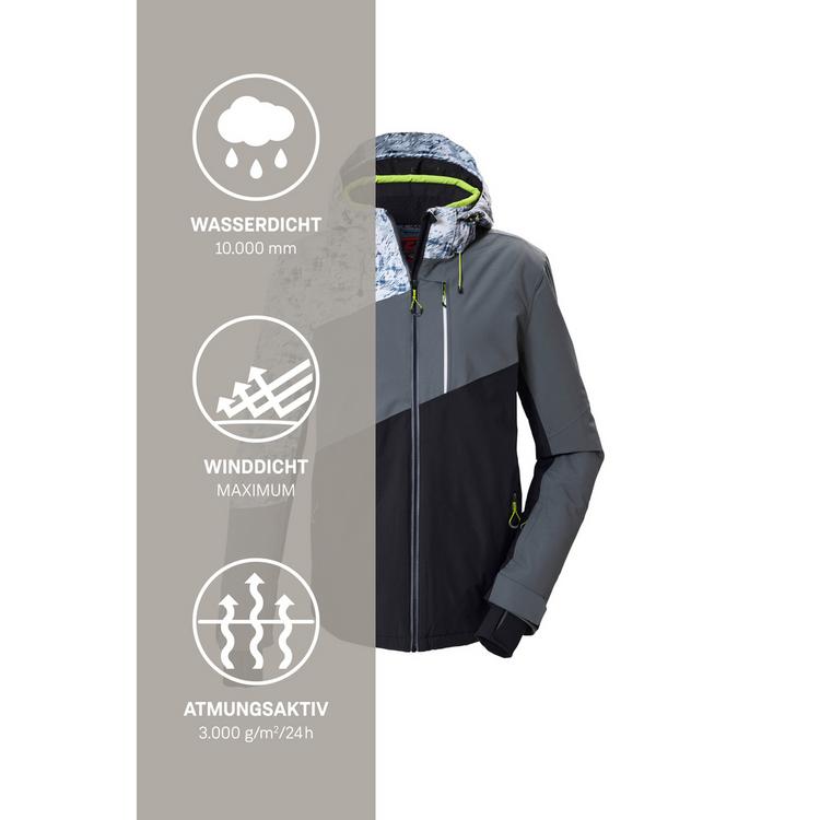 KILLTEC KILLTEC Funktionsjacke mit abzippbarer Kapuze Skijacke Herren - Hellgrau - 4 | SportScheck