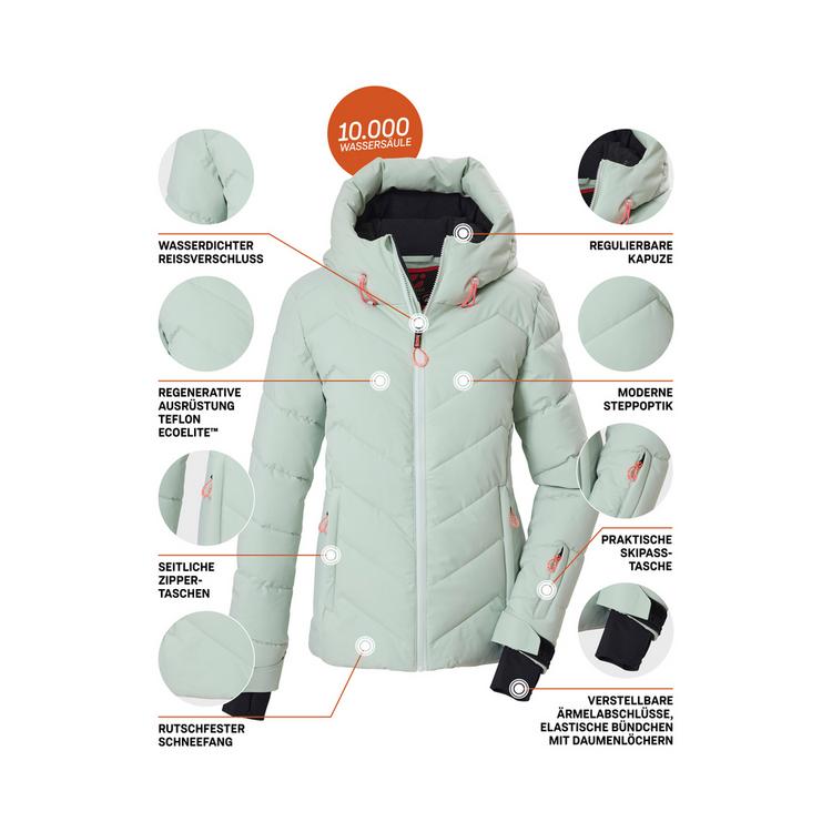 KILLTEC KILLTEC Steppjacke mit Kapuze Skijacke Damen - Gr&uuml;n2090 - 3 | SportScheck