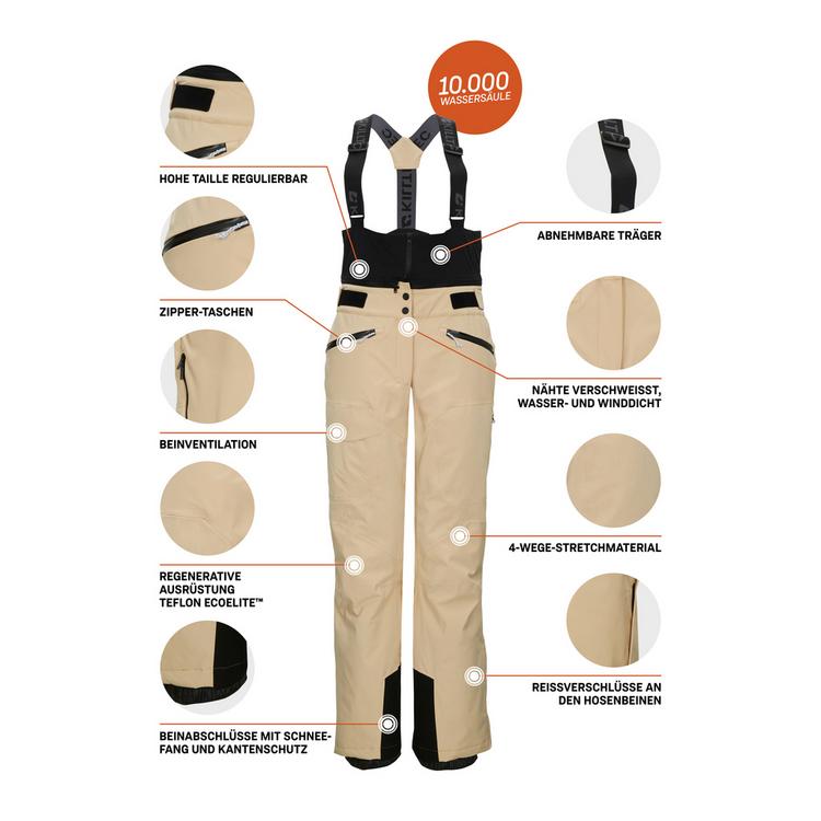 KILLTEC KILLTEC Funktionshose mit abnehmbaren Tr&auml;gern Skihose Damen - Beige8012 - 3 | SportScheck