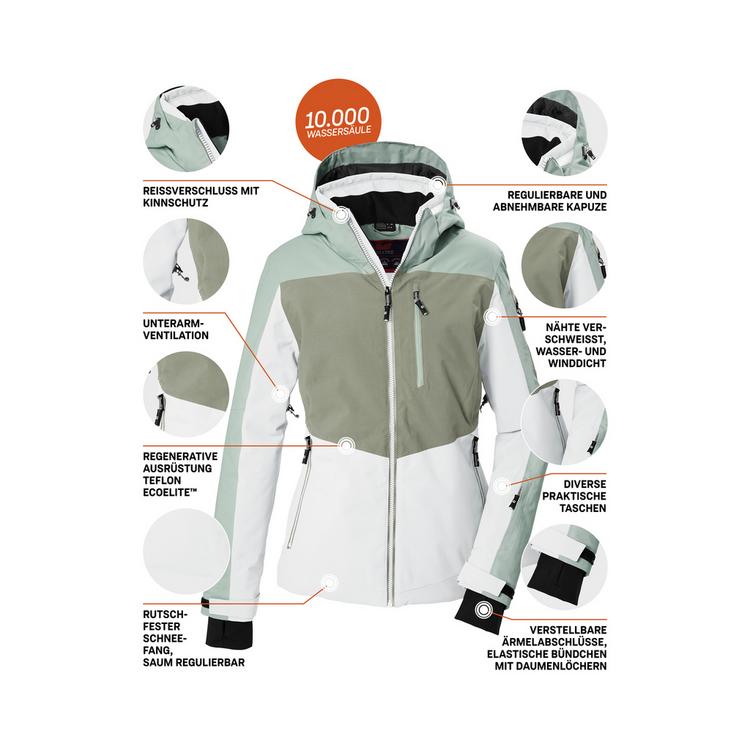 KILLTEC KILLTEC Funktionsjacke mit abzippbarer Kapuze Skijacke Damen - Wei&szlig;951 - 3 | SportScheck