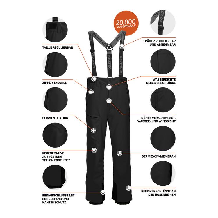 KILLTEC KILLTEC KSW 82 MN SKI PNTS Skihose Herren - Schwarz0110 - 3 | SportScheck