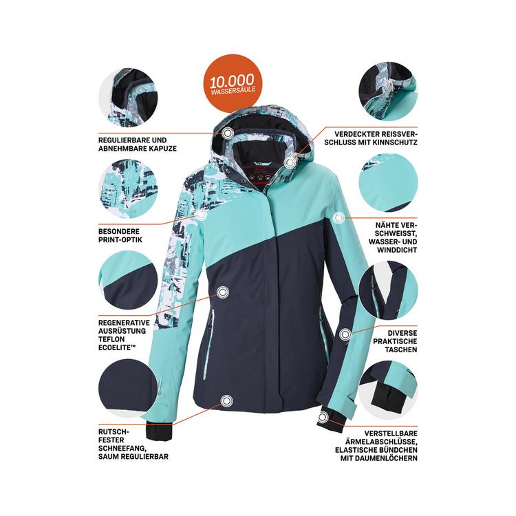 KILLTEC KILLTEC Funktionsjacke mit abzippbarer Kapuze Skijacke Damen - Hellblau354 - 3 | SportScheck