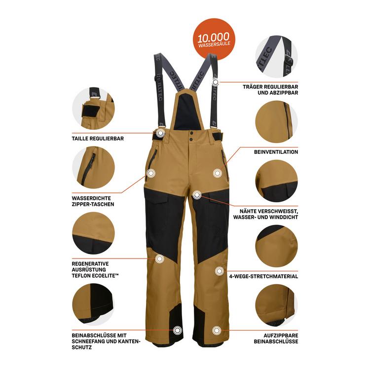 KILLTEC KILLTEC Funktionshose mit abnehmbaren Tr&auml;gern Skihose Herren - Gelb7015 - 3 | SportScheck