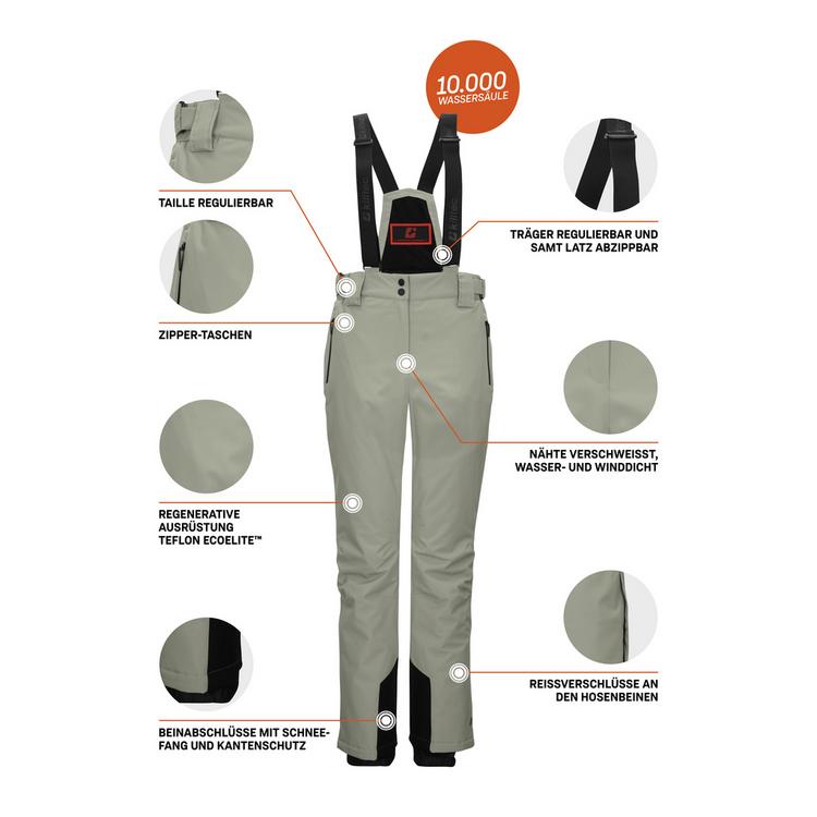 KILLTEC KILLTEC Funktionshose mit abnehmbaren Tr&auml;gern Skihose Damen - Tannengr&uuml;n2192 - 3 | SportScheck