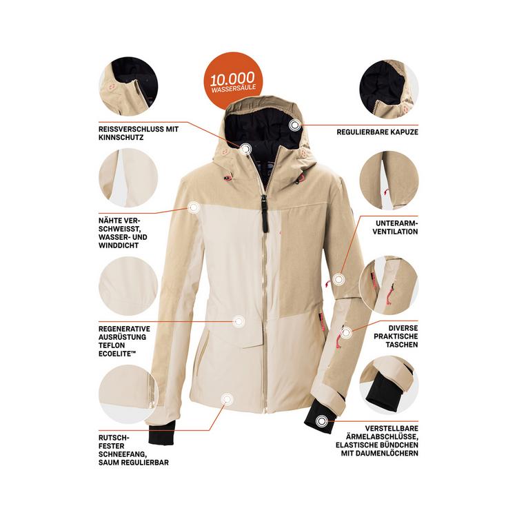 KILLTEC KILLTEC Funktionsjacke mit Kapuze Skijacke Damen - Beige8026 - 3 | SportScheck
