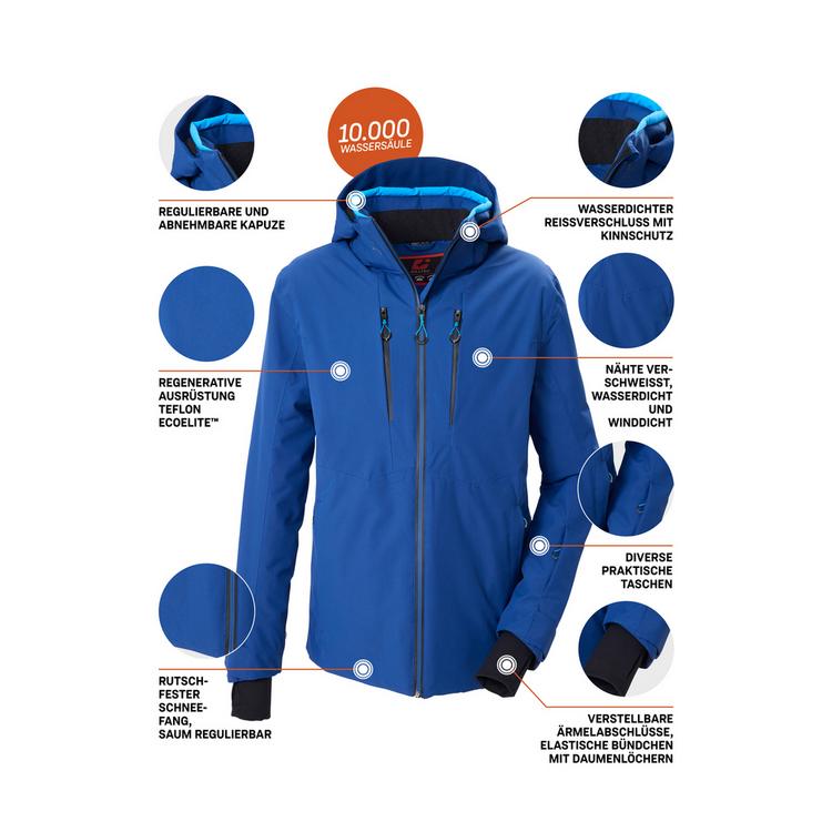 KILLTEC KILLTEC Funktionsjacke mit abzippbarer Kapuze Skijacke Herren - Marine329 - 3 | SportScheck