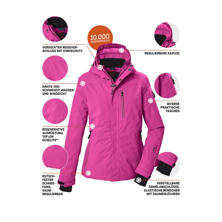 KILLTEC KILLTEC Funktionsjacke mit Kapuze Skijacke Damen - Pink4722 - 3 | SportScheck