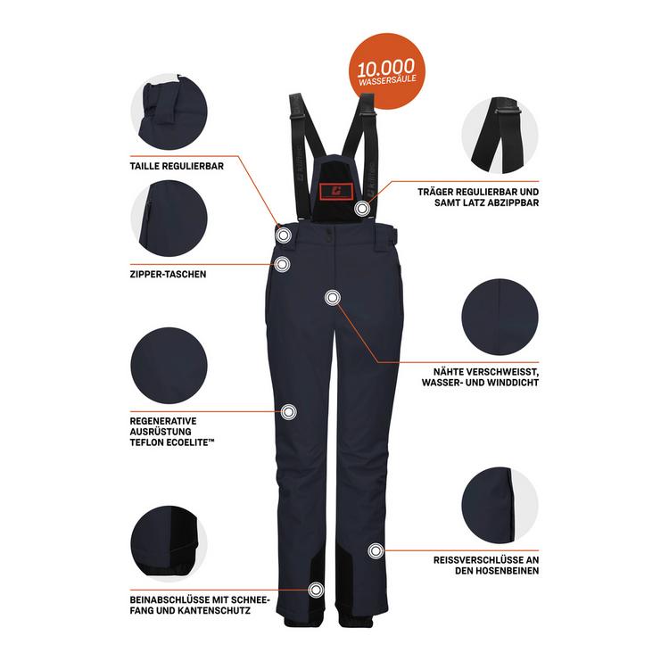 KILLTEC KILLTEC Funktionshose mit abnehmbaren Tr&auml;gern Skihose Damen - Blau3044 - 3 | SportScheck