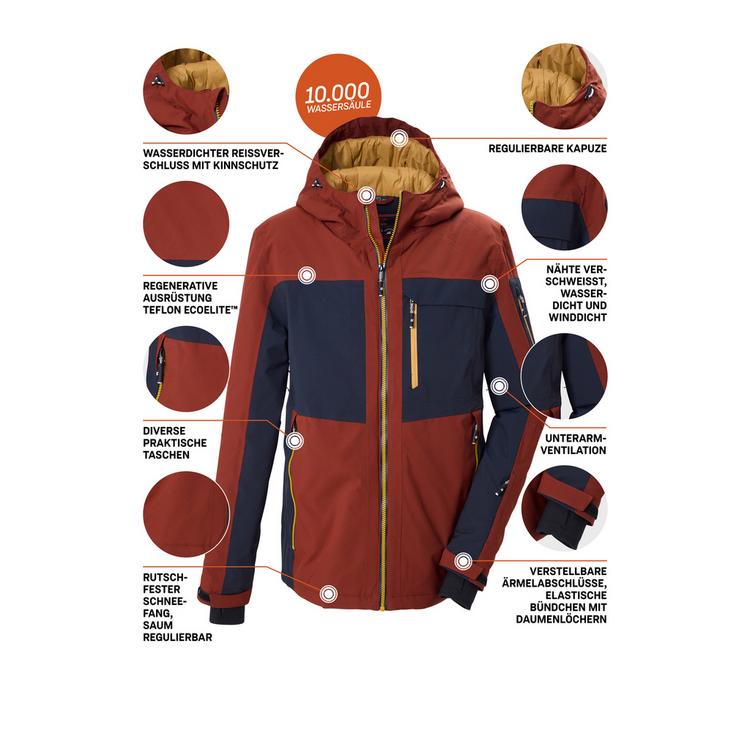 KILLTEC KILLTEC Funktionsjacke mit Kapuze Skijacke Herren - Kastanie - 3 | SportScheck