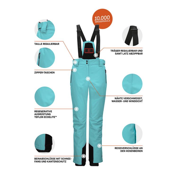 KILLTEC KILLTEC Funktionshose mit abnehmbaren Tr&auml;gern Skihose Damen - Hellblau354 - 3 | SportScheck