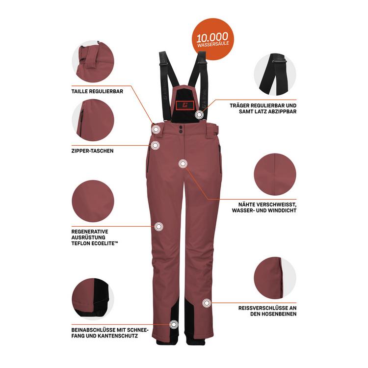 KILLTEC KILLTEC Funktionshose mit abnehmbaren Tr&auml;gern Skihose Damen - Rose4024 - 3 | SportScheck