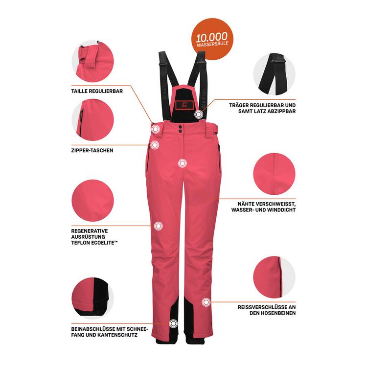 KILLTEC KILLTEC Funktionshose mit abnehmbaren Tr&auml;gern Skihose Damen - Orange5026 - 3 | SportScheck