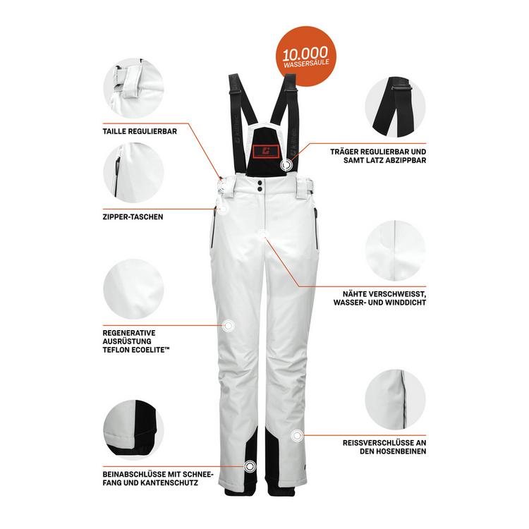 KILLTEC KILLTEC Funktionshose mit abnehmbaren Tr&auml;gern Skihose Damen - Wei&szlig;951 - 3 | SportScheck
