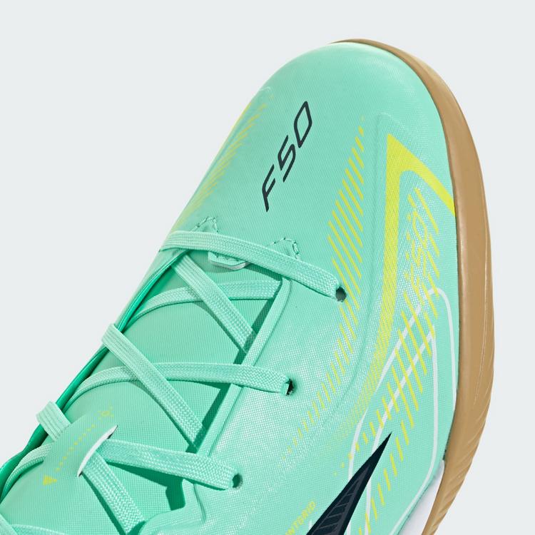 adidas adidas F50 Hyperfast League Kids Fu&szlig;ballschuh, Fu&szlig;ballschuhe Kinder - Pulse Mint / Night Navy / Solar Lemon - 5 | SportScheck