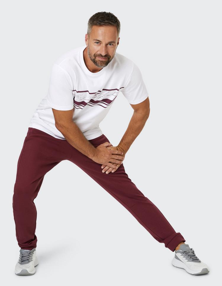 JOY sportswear JOY sportswear SASHA T-Shirt Herren - white / redwood print - 1 | SportScheck