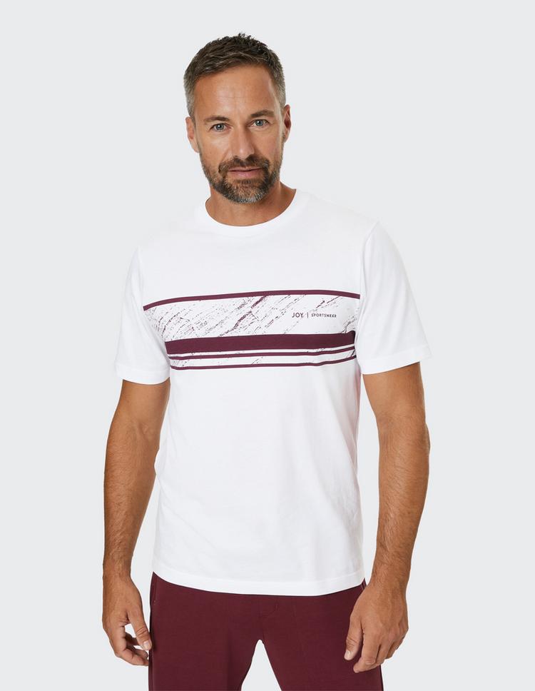 JOY sportswear JOY sportswear SASHA T-Shirt Herren - white / redwood print - 8 | SportScheck