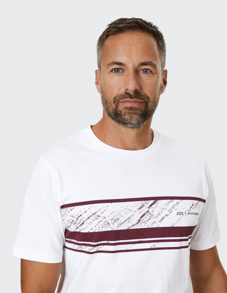 JOY sportswear JOY sportswear SASHA T-Shirt Herren - white / redwood print - 7 | SportScheck