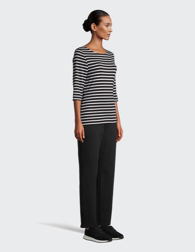 JOY sportswear JOY sportswear CARINA T-Shirt Damen - white/black stripes - 1 | SportScheck