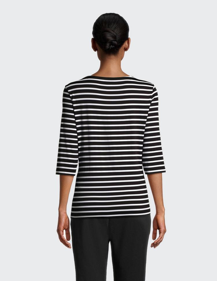 JOY sportswear JOY sportswear CARINA T-Shirt Damen - white/black stripes - 3 | SportScheck