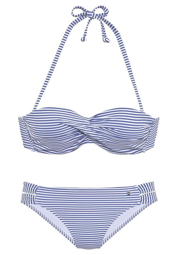 S.OLIVER S.OLIVER B&uuml;gel-Bandeau-Bikini Bikini Set Damen - hellblau-wei&szlig; - 1 | SportScheck