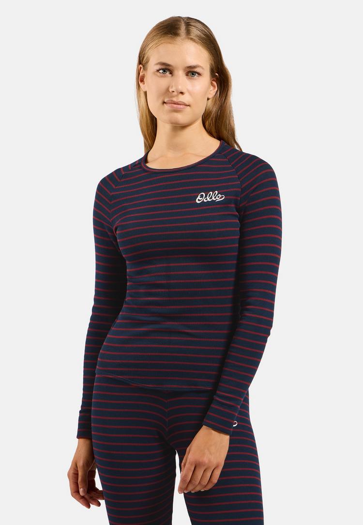 Odlo Odlo ACTIVE WARM ORIGINALS ECO STRIPES Funktionsshirt Damen - dark sapphire - sundried tomato(21014) - 0 | SportScheck