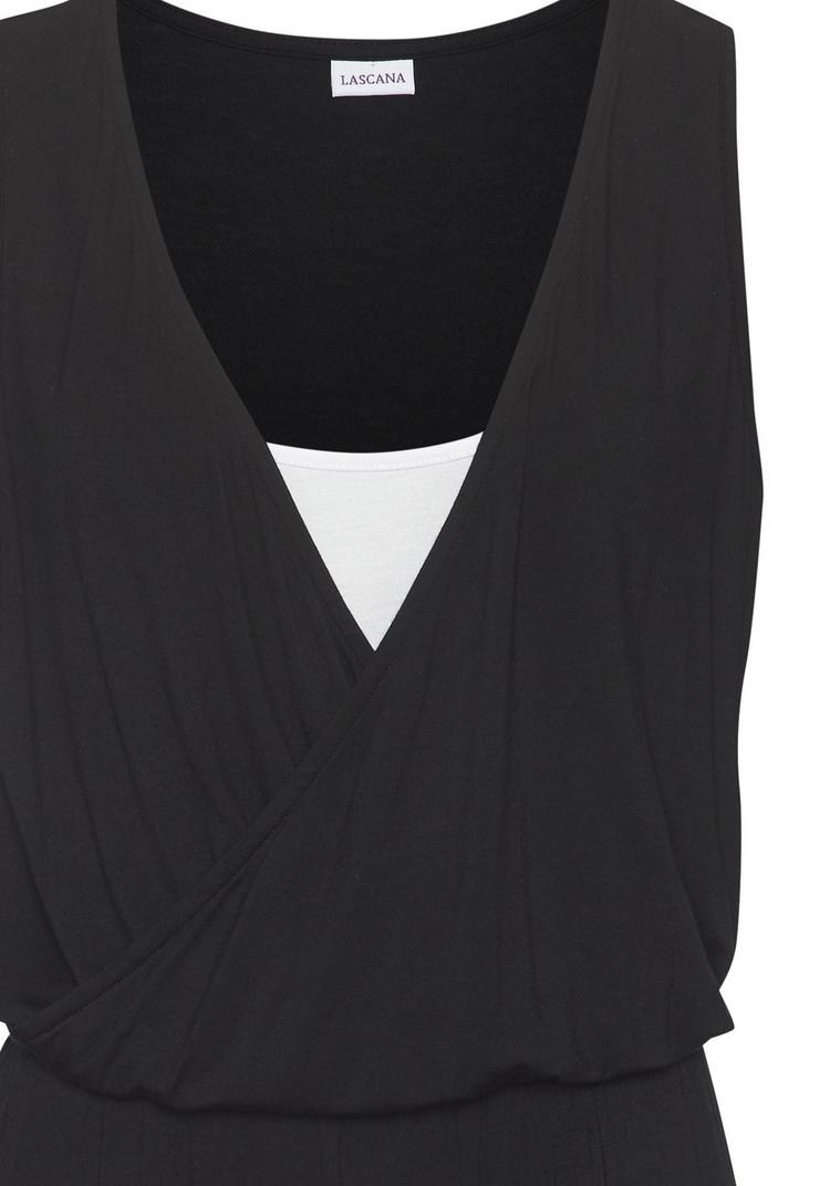 Lascana Lascana Jerseykleid Jerseykleid Damen - schwarz wei&szlig; - 0 | SportScheck
