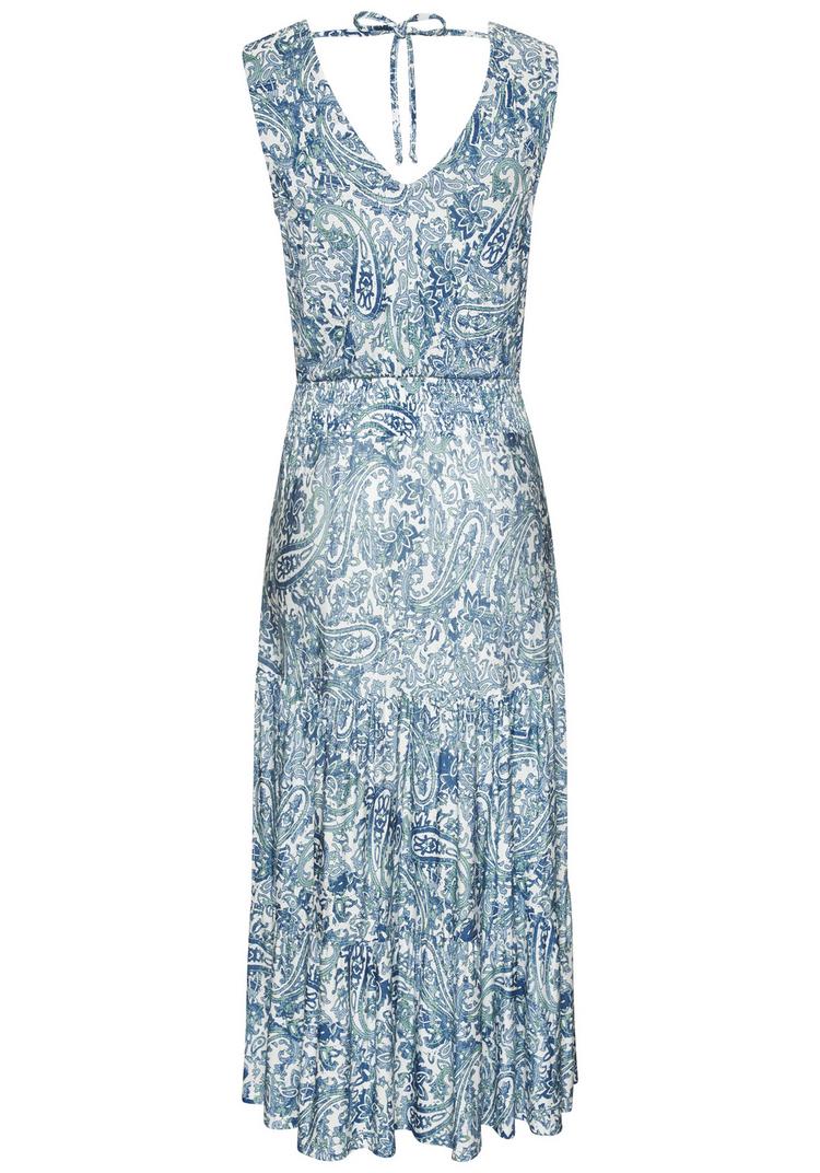 Buffalo Buffalo Maxikleid Maxikleid Damen - wei&szlig;-blau-gr&uuml;n bedruckt - 0 | SportScheck