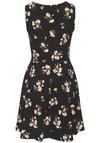 Vivance Strandkleid Tr&auml;gerkleid Damen - schwarz-koralle bedruckt