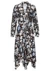 Lascana Midikleid Kleid Damen - schwarz-braun-blau bedruckt