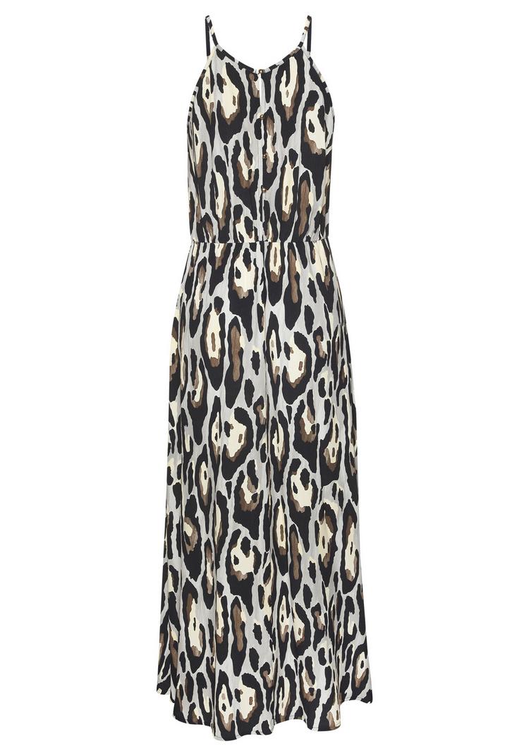 Lascana Lascana Maxikleid Maxikleid Damen - schwarz-grau-gelb bedruckt - 0 | SportScheck