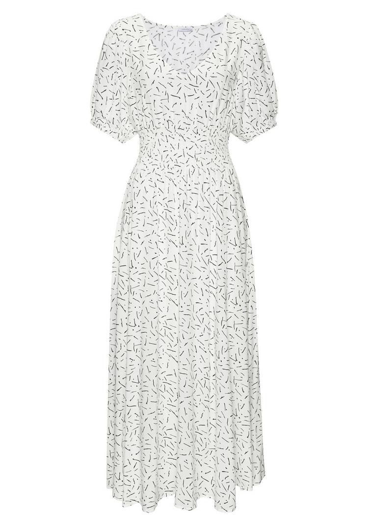 Lascana Lascana Maxikleid Maxikleid Damen - wei&szlig;-schwarz bedruckt - 0 | SportScheck