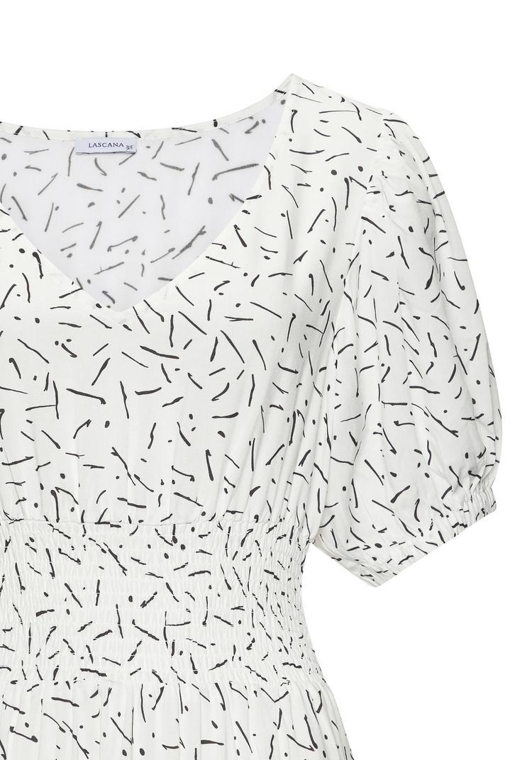 Lascana Lascana Maxikleid Maxikleid Damen - wei&szlig;-schwarz bedruckt - 0 | SportScheck
