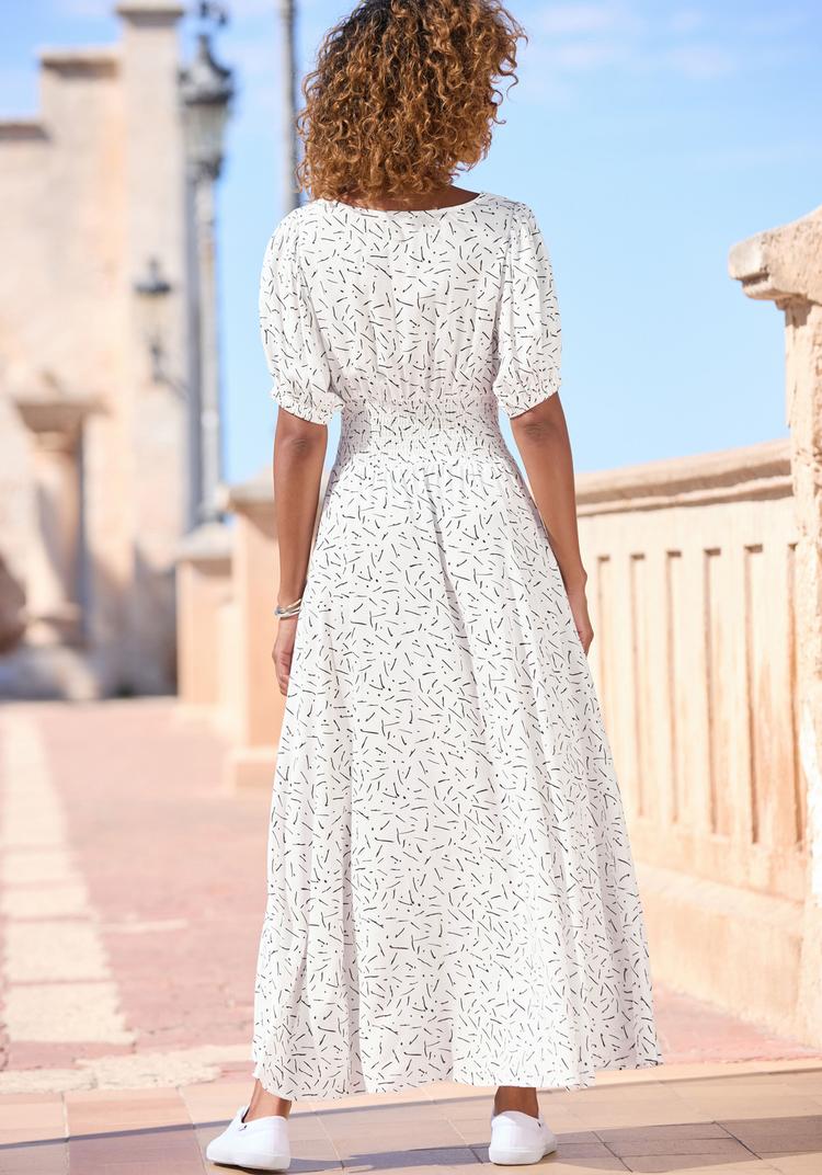 Lascana Lascana Maxikleid Maxikleid Damen - wei&szlig;-schwarz bedruckt - 0 | SportScheck