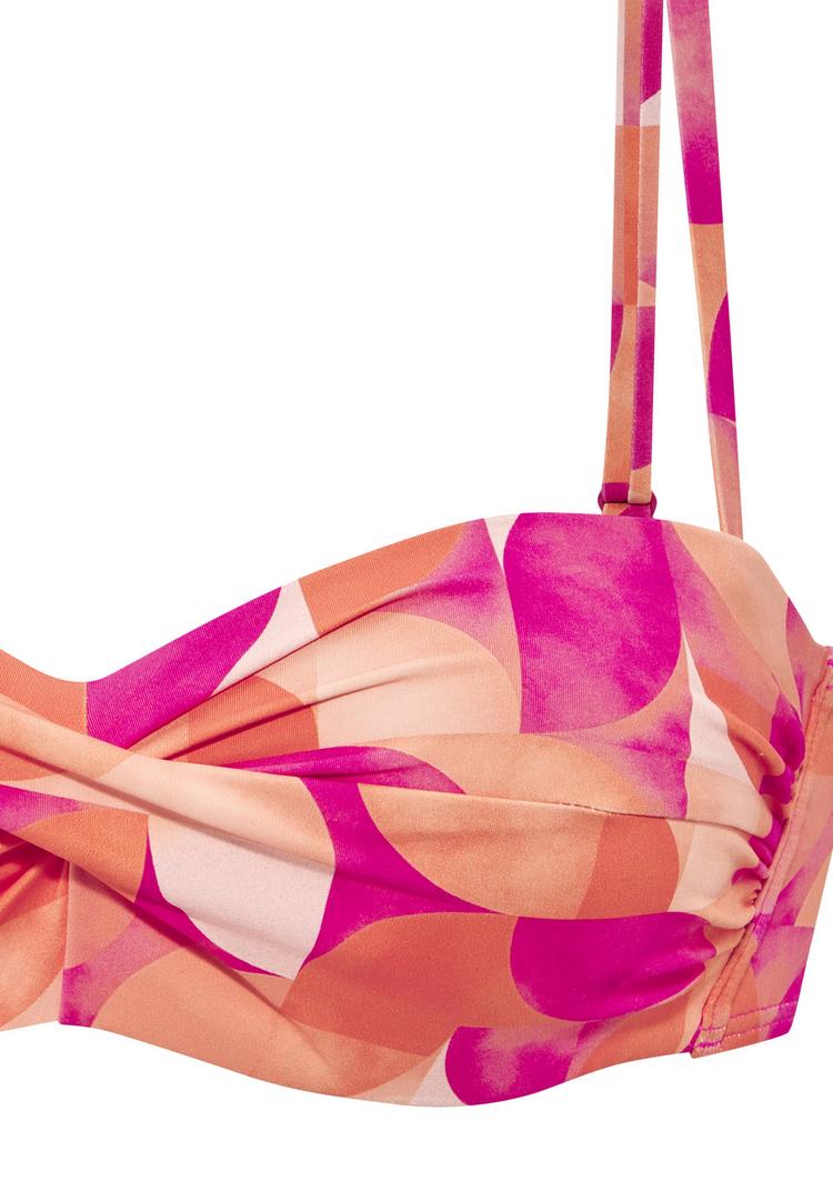 Lascana Lascana B&uuml;gel-Bandeau-Bikini-Top Bikini Oberteil Damen - beere-pfirsich - 0 | SportScheck