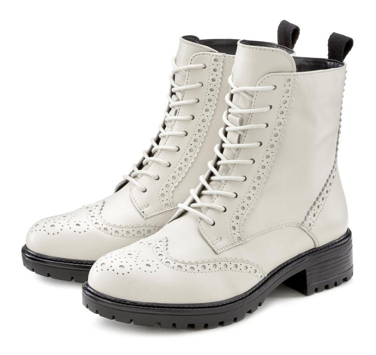Lascana Lascana Schn&uuml;rboots Boots Damen - wei&szlig; - 0 | SportScheck