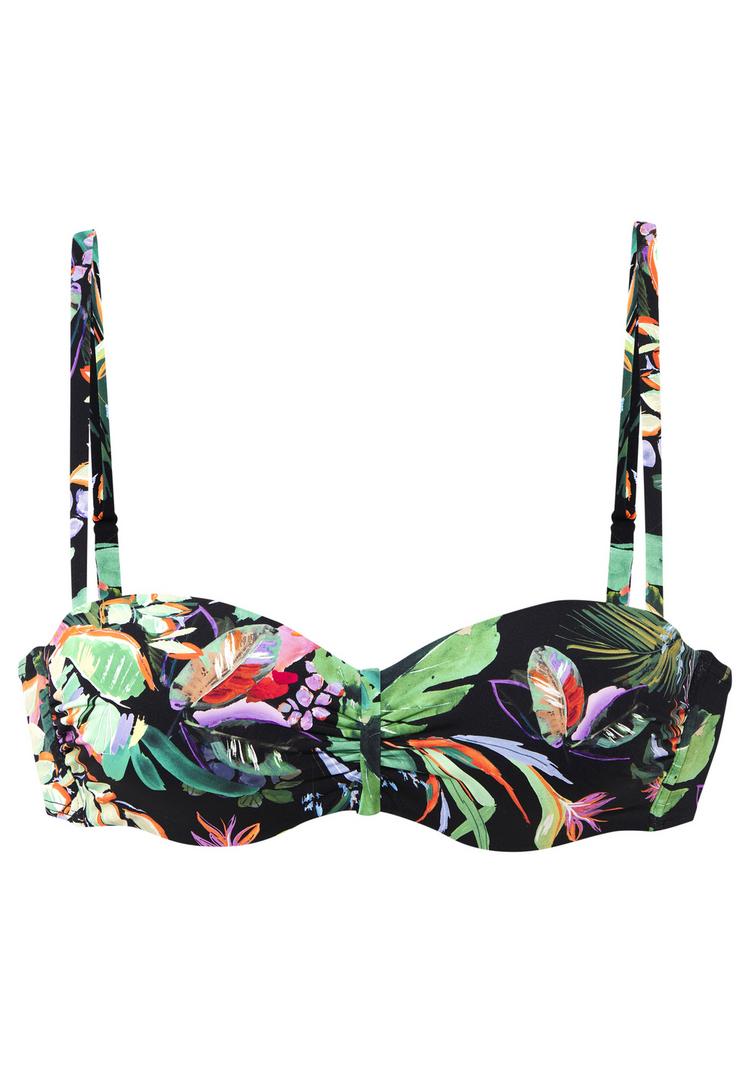 VENICE BEACH VENICE BEACH B&uuml;gel-Bandeau-Bikini-Top Bikini Oberteil Damen - schwarz bedruckt - 0 | SportScheck